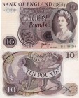 Ingiltere, 10 Pounds, 1971, AUNC, p367c
serial number: B16 881266, sign: Page, Queen Elizabeth II portrait