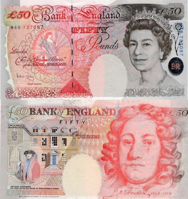 Great Britain, 50 Pounds, 2006, UNC, p388c
serial number: M48 727087, sign: Bai...