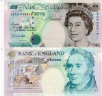Great Britain, 5 Pounds, 1993, UNC, P382b
serial number: AH02 645518, sign: Kentfield, Queen Elizabeth II portrait