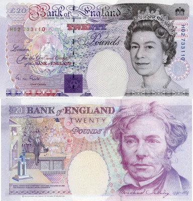 Great Britain, 20 Pounds, 1991, UNC, P384a
serial number: H02 733110, sign: Gil...