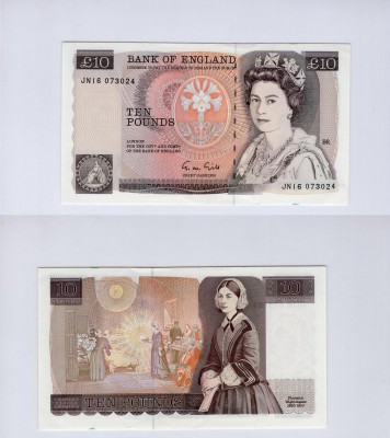 Great Britain, 10 Pounds, 1988, UNC, P379e
serial number: JN16 073024, sign: Gi...