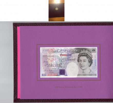 Great Britain, 20 pounds, 1988-1991, UNC, p380e and p384a (RARE Pair of notes in...