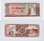 Guyana, 10 DollarS, 1966-1992, UNC, p23f
serial number: A/22 973905