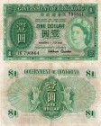 Hong Kong, 1 Dollar, 1955, VF, p324A
serial number:1K 796864, Queen Elizabeth II portrait