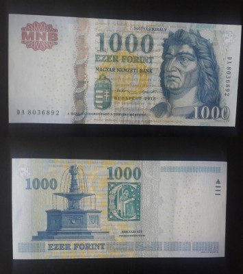 Hungary, 1000 Forint, 2015, UNC, p197e
serial number: DA 8036892, Matthias Corv...