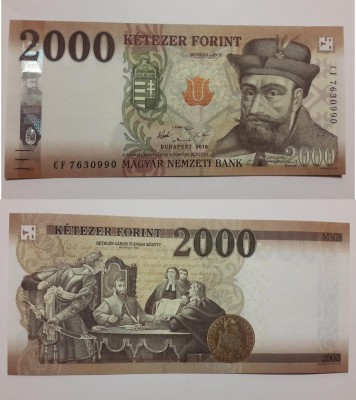 Hungary, 2000 Forint, 2016, UNC, p198
serial number: CF 7630990, Bethlen Gabor ...