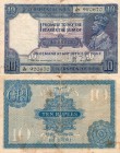India, 10 Rupees, 1917-1930, FINE- / VF, p7b
serial number: L/67 920670, sign: J. B. Taylor, please take a look at the photos carefully, RARE
