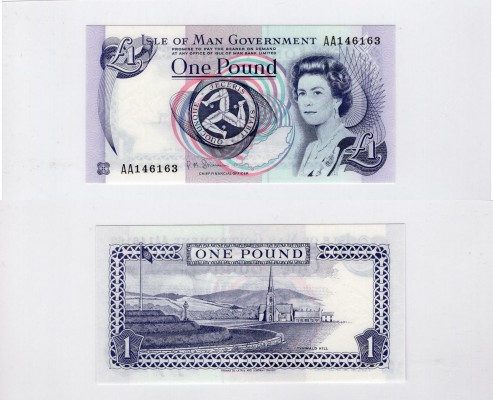 Isle Of Man, 1 Pound, 1983, UNC, p40c
serial number: AA 146163, sign: Stalllard...