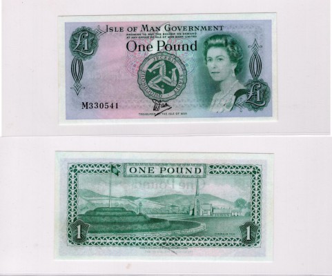 Isle Of Man, 1 Pound, 1983, UNC(-), p38
serial number:M 330541, sign: Dawaon, Q...