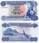 Mauritius, 5 Rupees, 1967, AUNC, p30b
serial number: A/24 520233, signs: Beejadhur and Bunwaree, Queen Elizabeth II portrait