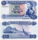 Mauritius, 5 Rupees, 1967, UNC, p30b
serial number: A/15 610257, signs: Aunauth Beejadhur - Goopersad Bunwaree, Queen Elizabeth II portrait