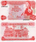 Mauritius, 10 Rupees, 1967, UNC, p31c
serial number: A/65 643443, signs: G. Bunwaree - I. Ramphul, Queen Elizabeth II portrait