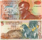 New Zealand, 5 Dollars, 1992-1997, UNC, p177a
serial number: DY 982246, sign: Donald T. Brash, New Zealand mountaineer, explorer, and philanthropist ...