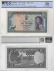 Rhodesia, 5 Pounds, 1966, VF, p29a
PCGS 30, serial number: J/5 416623, Queen Elizabeth II portrait