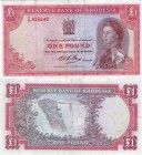 Rhodesia, 1 Pound, 1968, VF / XF, p28d
serial number: K/28 423640, Queen Elizabeth II portrait