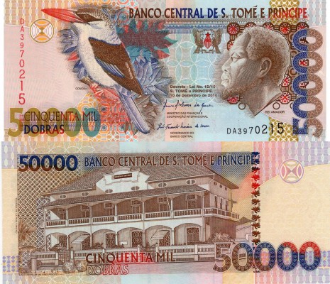 Saint Thomas and Prince, 50.000 Dobras, 2010, UNC, p68d
serial number: DA397021...