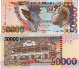 Saint Thomas and Prince, 50.000 Dobras, 2010, UNC, p68d
serial number: DA3970215, "DA" first prefix, Kİng Rei Amador portrait