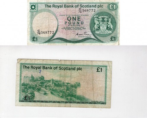 Scotland, 1 Pound, 1983, VF (-), p341b
serial number: C/76 568772