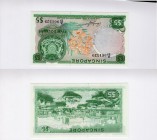 Singapore, 5 Dollars, 1972, UNC, p2c
serial number: A/21 961529, without red seal, sign: Honn Sui San