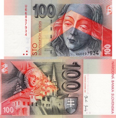 Slovakia, 100 Korun, 2001, UNC, p25d
serial number: U 66897934,
