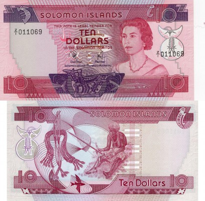 Solomon Islands, 10 Dollars, 1977, UNC, p7a, REPLACEMENT
serial number: Z/1 011...