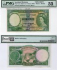Southern Rhodesia, 1 Pound, 1954, AUNC, p13c, SPECİMEN
PMG 55, serial number: B/235 100000, Queen Elizabeth II portrait, RARE