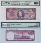 Trinidad and Tobago, 20 Dollars, 1964, UNC, SPECİMEN
PMG 66, EPQ, p29s, Serial Number: F/1 000000, Queen Elizabeth II portrait