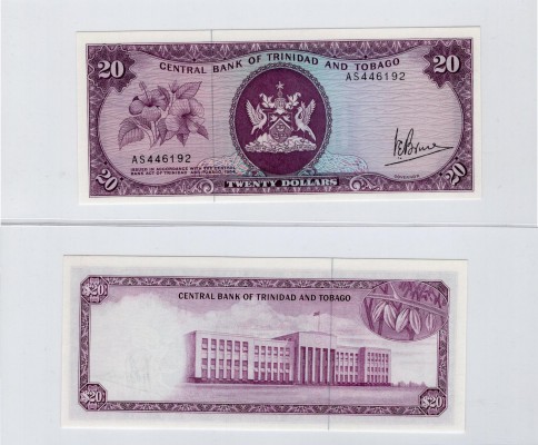 Trinidad and Tobago, 20 Dollars, 1977, UNC, p33a
serial number: AS 446192, sign...
