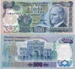 Turkey, 500 Lira, 1974, XF, p190c
serial number: G26 120217, washed, Turkish army officer, revolutionary, and founder of the Republic of Turkey Musta...
