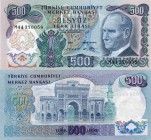 Turkey, 500 Lira, 1974, AUNC , p190d
serial number: M44 370058, natural, Turkish army officer, revolutionary, and founder of the Republic of Turkey M...