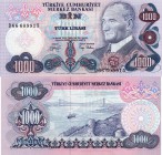 Turkey, 1000 Lira, 1979, AUNC (+) , p191
serial number: D66 609915, Turkish army officer, revolutionary, and founder of the Republic of Turkey Mustaf...