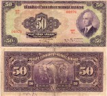 Turkey, 50 Lira, 1942, FINE, p142, RARE
serial number: R3 04978, Turkish second president İsmet İnönü portrait