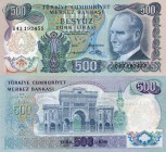 Turkey, 500 Lira, 1974, XF , p190c
serial number: G43 192455, pressed, Turkish army officer, revolutionary, and founder of the Republic of Turkey Mus...