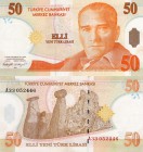 Turkey, 50 New Turkish Lira, 2005, UNC, p220, FIRST PREFİX (A)
serial number: A33 052446, Turkish army officer, revolutionary, and founder of the Rep...