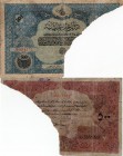 Turkey, Ottoman Empire, 500 Livres, 1916, FINE (-), p94, VERY VERY RARE (RRRR)
serial number: A.001573, V. Mehmed Reşad period, 4. Emission 8. Issiu,...