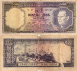 Turkey, 500 Lira, 1968, POOR, p183
serial number: V16 033507, Turkish army officer, revolutionary, and founder of the Republic of Turkey Mustafa Kema...