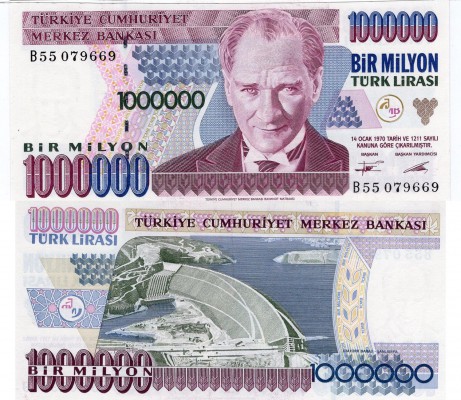 Turkey, 1.000.000 Lira, 1995, UNC, p209
serial number: B55 079669, Turkish army...
