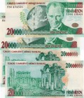 Turkey, 20.000.000 Lira, 2001, UNC, p215 (TWO CONSECUTİVE BANKNOTES)
serial numbers:H80 474555- H80 474556, Turkish army officer, revolutionary, and ...