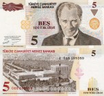 Turkey, 5 New Lira, 2005, UNC, p217
serial number: G68 498389, "G" last prefix, Turkish army officer, revolutionary, and founder of the Republic of T...