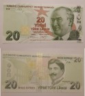 Turkey, 20 Lira, 2012, UNC, p224b
serial number: B622 337623, Turkish army officer, revolutionary, and founder of the Republic of Turkey Mustafa Kema...