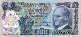 Turkey, 500 Lira, 1974, UNC, P190c
serial number: L20 165362, Turkish army officer, revolutionary, and founder of the Republic of Turkey Mustafa Kema...
