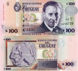 Uruguay, 100 Pesos Uruguayos, 2011, UNC, p88b
serial number: 58706729, Uruguayan Uruguayan composer and musician Eduardo Fabini portrait