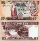 Zambia, 5 Kwacha, 1980, UNC, p25d
serial number: 41/C 781209, sign: L. S. Chivuno, former Zambia President Kenneth Kaunda portrait