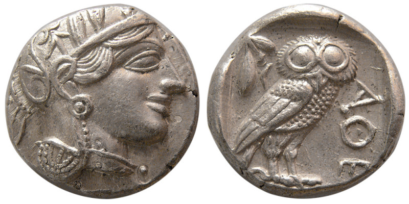 ATTICA, Athens. 440-404 BC. Silver Tetradrachm (17.07 gm; 24 mm). Head of Athena...