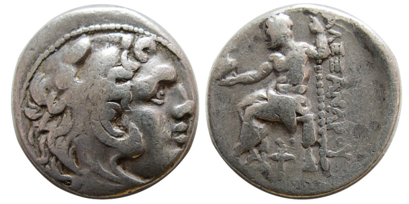 KINGS of MACEDON. Alexander III. 336-323 BC. AR Drachm (4.10 g; 17 mm). Head of ...