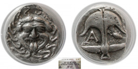 THRACE, Apollonia Pontika. 480-450 BC. AR Drachm. ANACS EF 40.