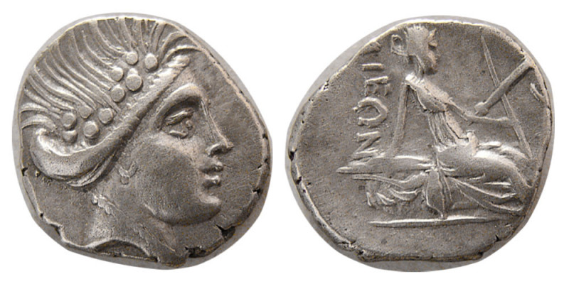 EUBOIA, Histiaia. 3rd-2nd centuries BC. AR Tetrobol (1.84 gm; 14 mm). Wreathed h...