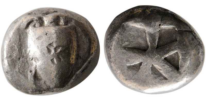 AEGINA, Circa 480-457 BC. AR stater (11.52 gm; 18 mm). Sea turtle, Countermarks ...