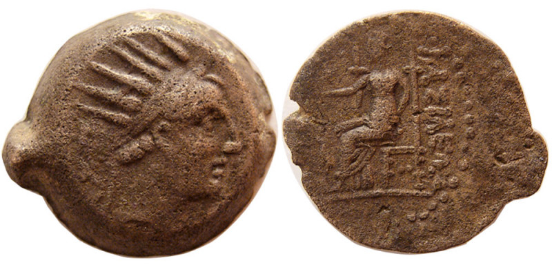 SELEUKID KINGS, Antiochos IV Epiphanes. 175-164 BC. Æ dichalkous (7.12 gm; 21 mm...
