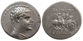 KINGS of BAKTRIA, Eukratides I. 171-145 BC. AR Drachm.